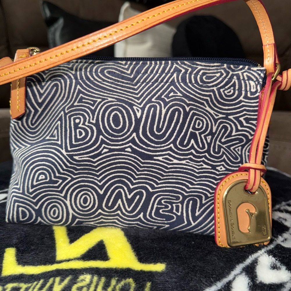 Dooney & Bourke Blue and Tan Clutch